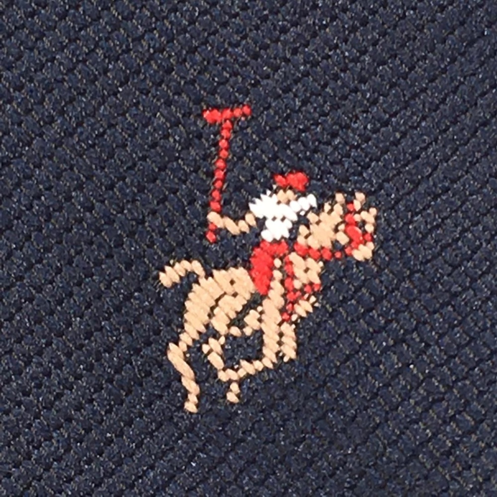 Lilly Dache Tie Polo Player Equestrian Horse Navy